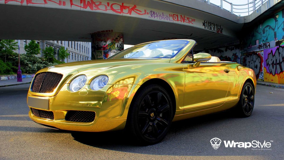 Bentley Continental Convertible - Gold Chrome wrap - cover