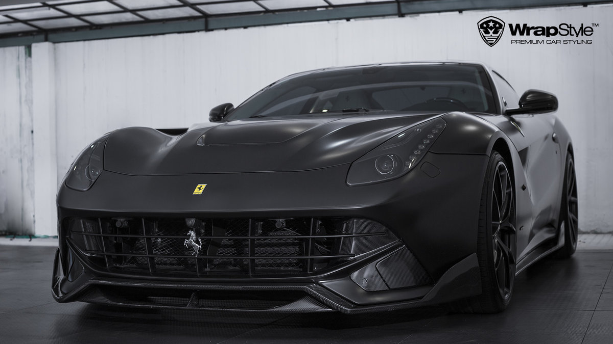 Ferrari F12 - Black Satin wrap - cover