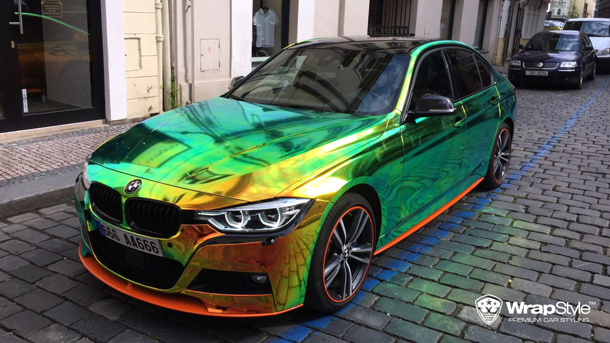 BMW 3 - Rainbow Chrome wrap - cover