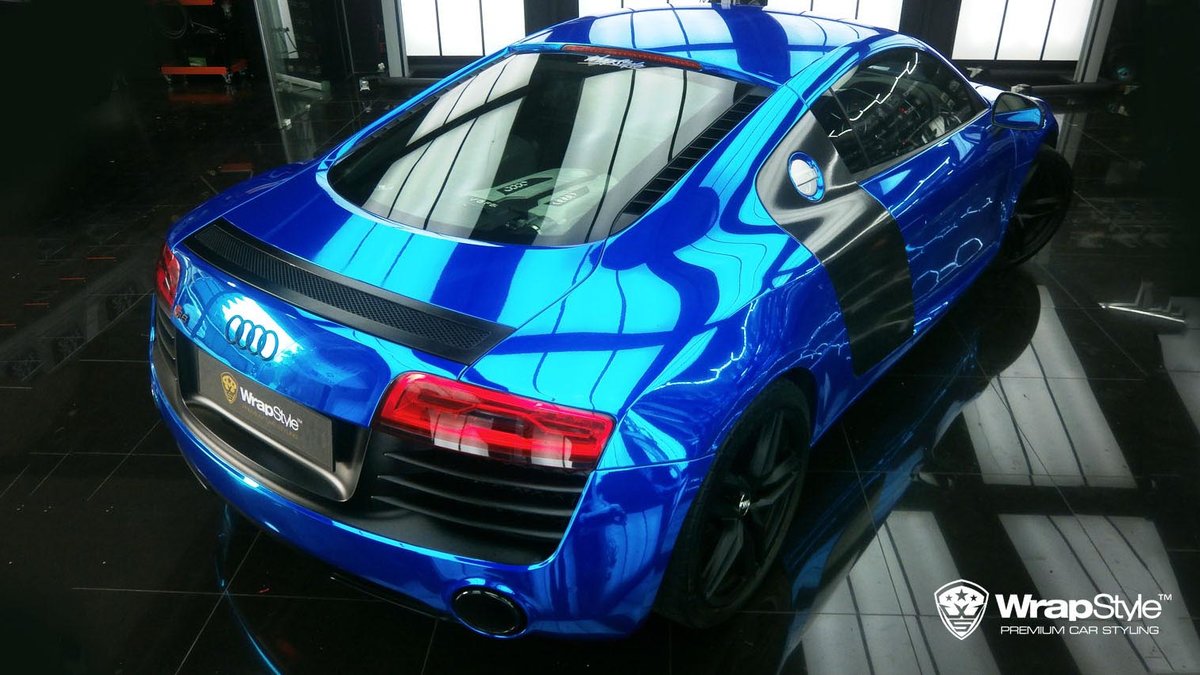 Audi R8 - Blue Chrome wrap - img 1