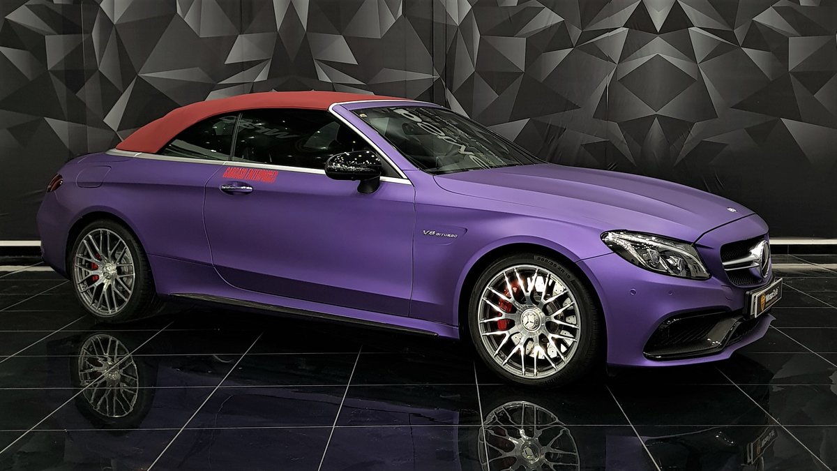 Mercedes S Cabrio - Purple Matt wrap - cover