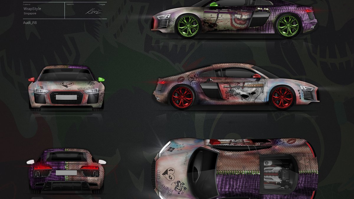 Audi R8 - Joker-Harley Quinn Design - img 1