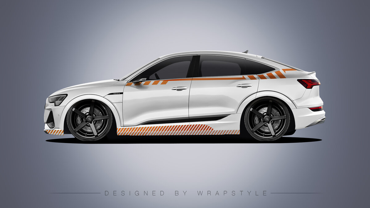 Audi e-tron - Orange Stripes Design - cover