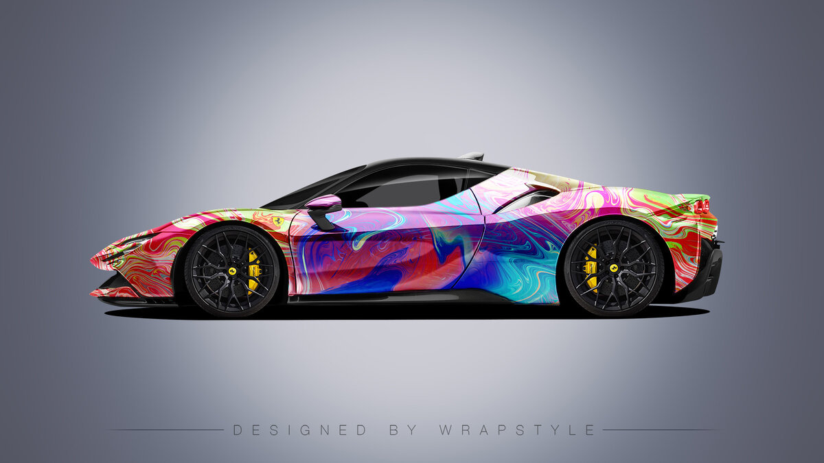 Ferrari SF90 Stradale - Abstract Colorful Design - cover