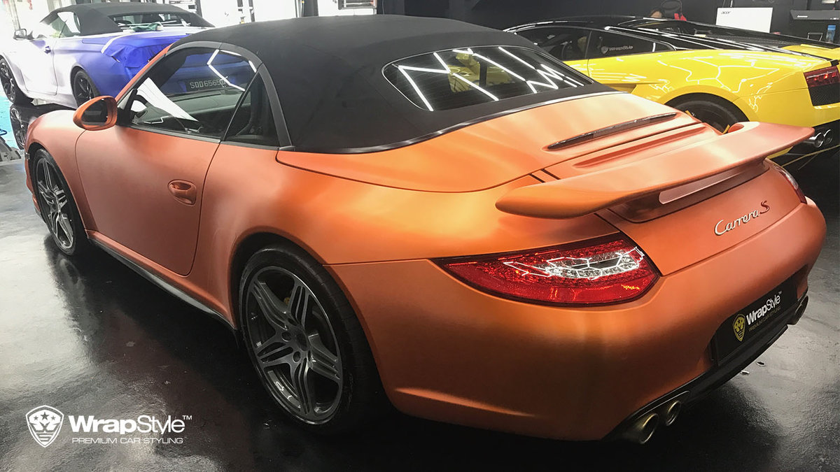 Porsche Carrera - Orange Chrome Matt wrap - img 2