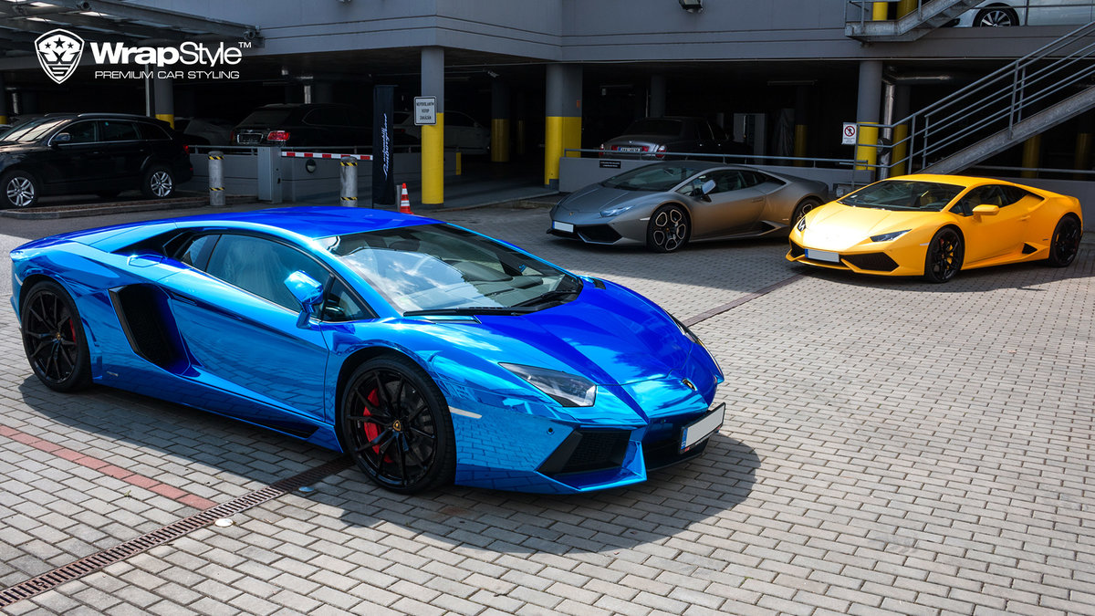 Lamborghini Aventador - Blue Chrome wrap - img 1