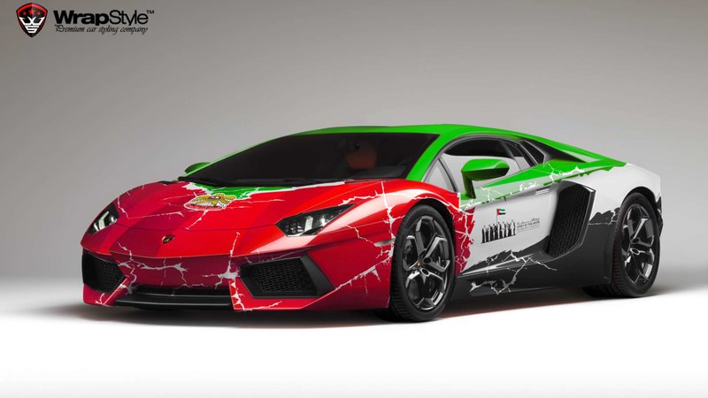 Lamborghini Aventador - Dubai National Day design