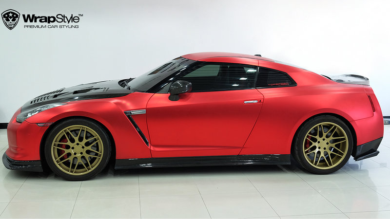 Nissan GTR - Red Chrome Satin wrap