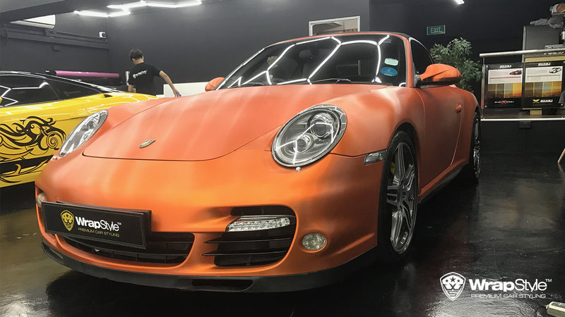 Porsche Carrera - Orange Chrome Matt wrap - cover small