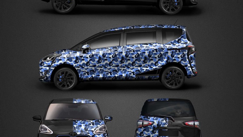 Toyota Sienta - Bape Split Camouflage design