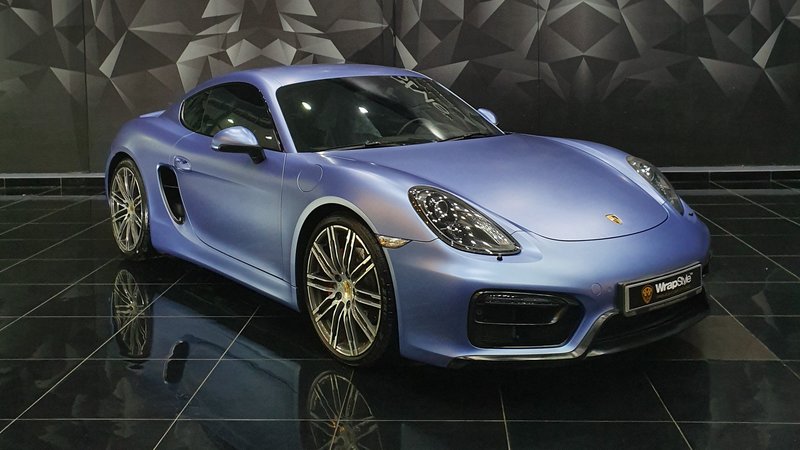 Porsche 718 - Blue Satin wrap