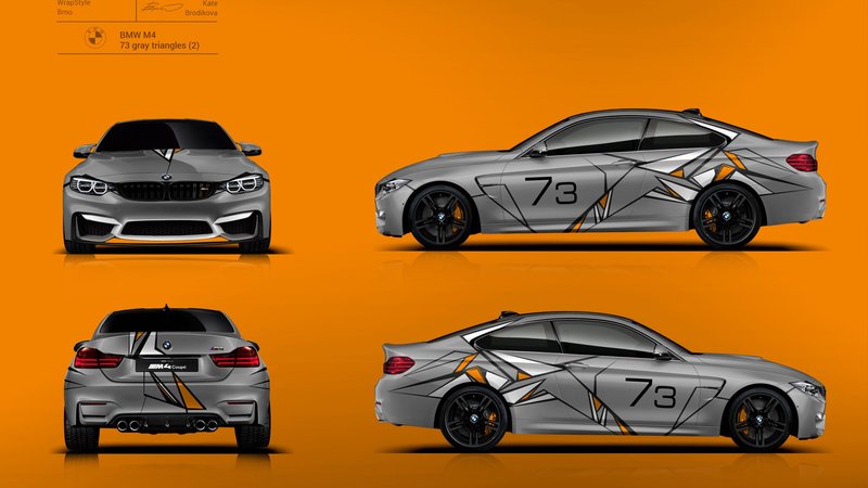 BMW M4 Race - 73 Gray Triangles design - cover small