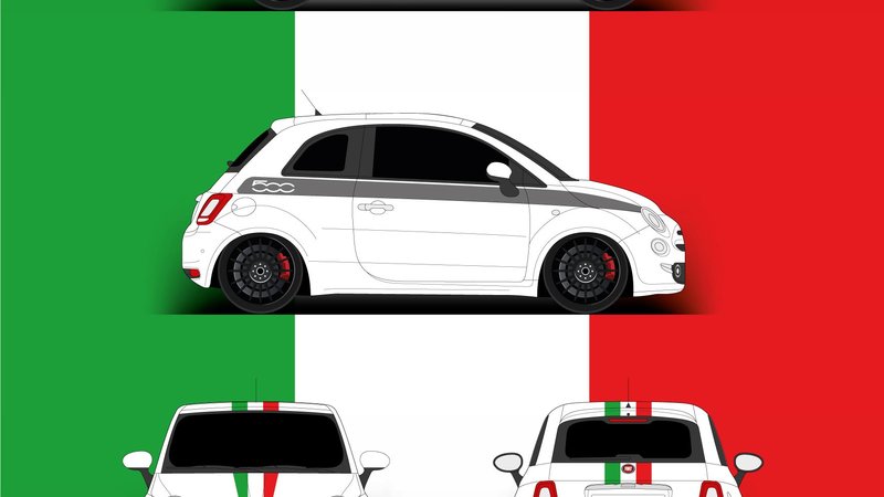 Fiat 500 - Italian Stripes design