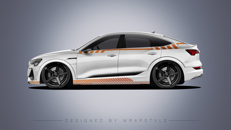 Audi e-tron - Orange Stripes Design - cover small