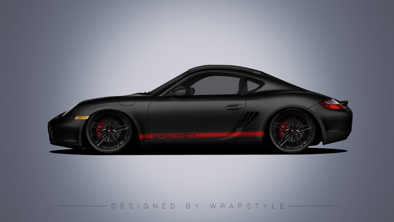Porsche Cayman - Red Stripes Design - 1