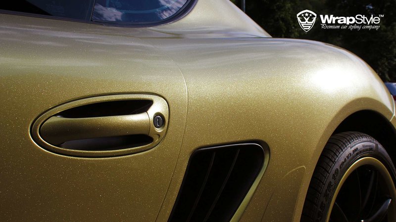 Porsche Cayman - Gold Metallic wrap - img 1 small